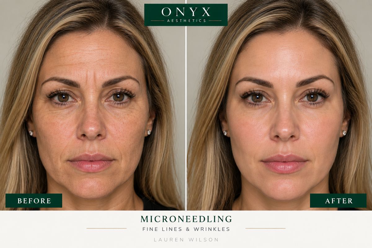 Microneedling before and after: fine lines and wrinkles